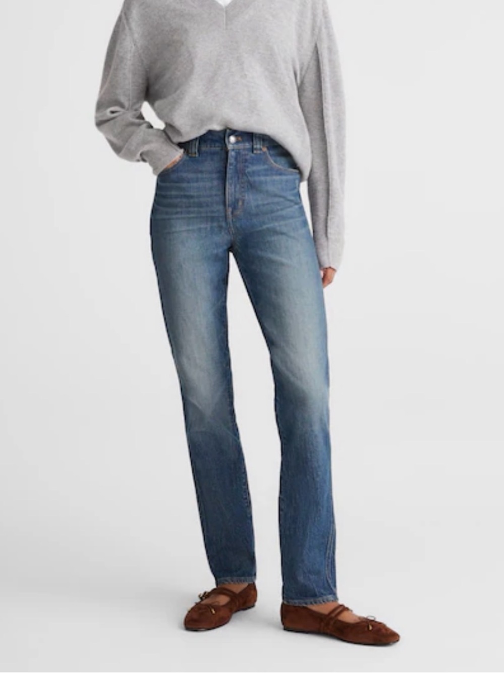 Madewell Straight-Leg Jeans in Medium Blue Wash